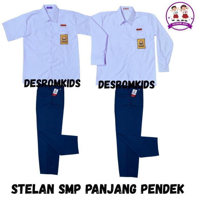Setelan Seragam Sekolah Osis SMP Atasan Dan Bawahan Anak Laki lLaki Kelas 123 Bahan Adem Baju Bordir