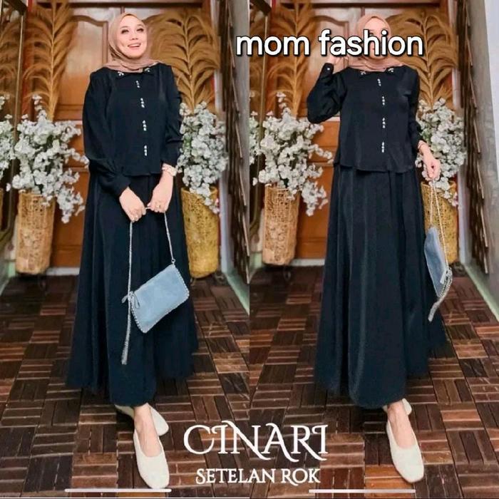 Stelan Rok cinari Bahan Soft Twill Marbela Oneset Rok.simple dan elegan
