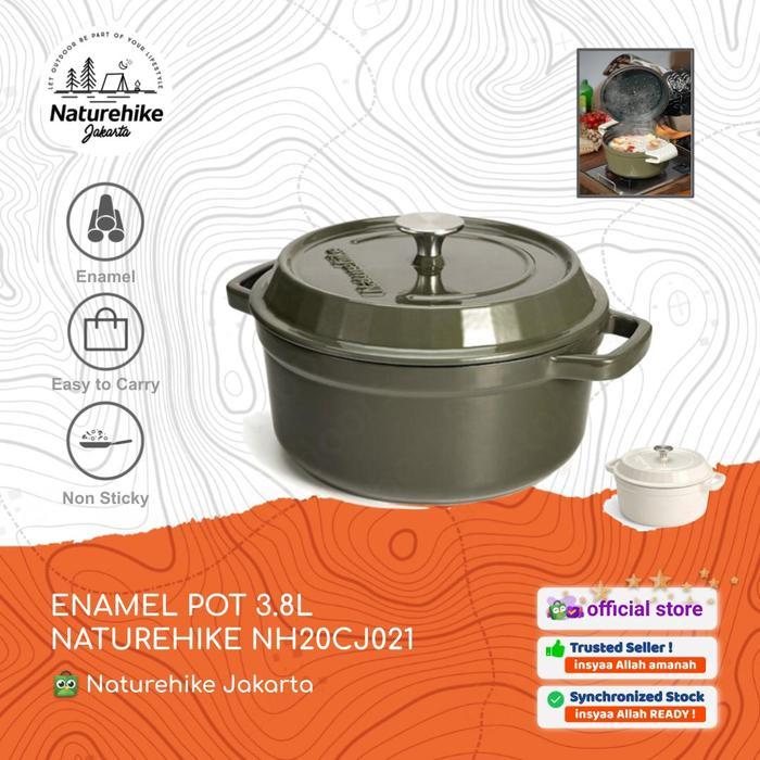 ENAMEL POT 38L NATUREHIKE NH20CJ021 PANCI NESTING COOKING SET CAMPING