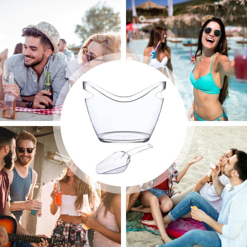 Transparent Ice Bucket Storage Bucket Beer Wine Bucket Bar Ice Bucket Container Champagne Can Wine