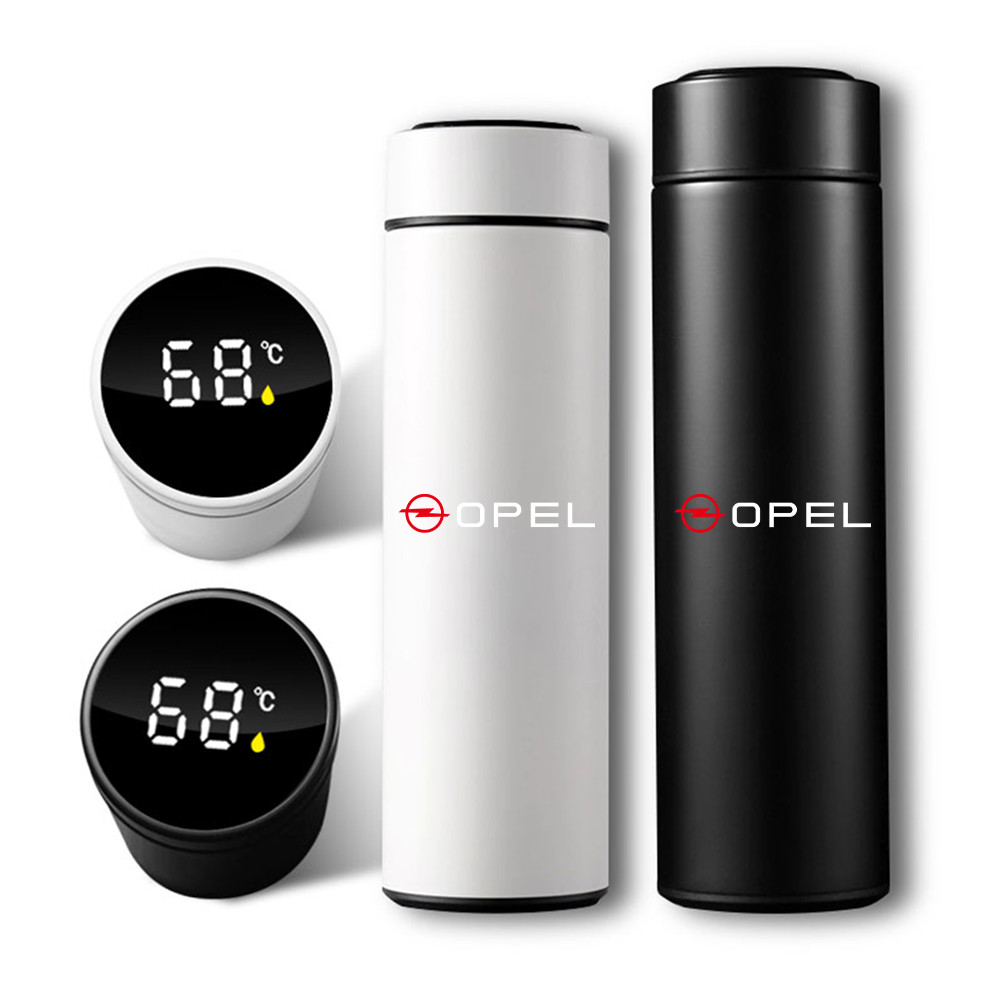 500ML Car Vacuum Cup Thermos Mug 304 Stainless Steel Water Cup For Opel Corsa Astra H G J Insignia