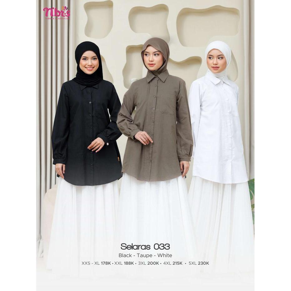 Ini Murah Nibras Selaras 033 Atasan Muslim Nibras Atasan Bahan Linen Atasan Hitam Atasan Wanita