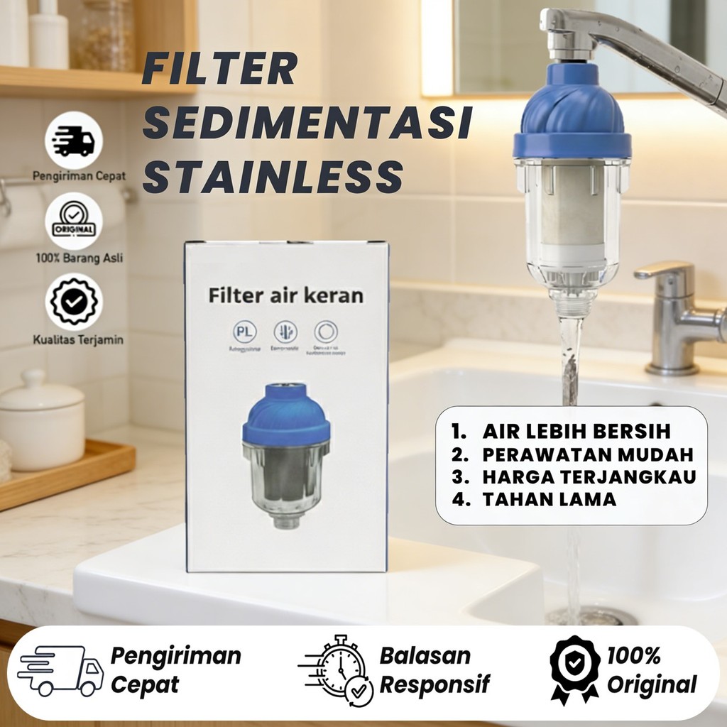 filter air Set Filter Stainless Steel filter air saringan air karbon aktif keran air
