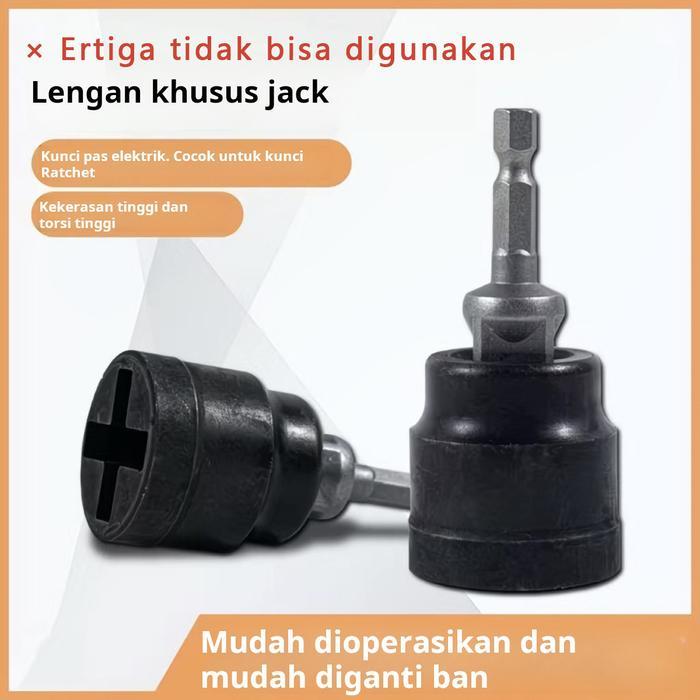 Kunci soket khusus dongkrak, kunci listrik, alat bantu membongkar ban mobil silang, obeng listrik