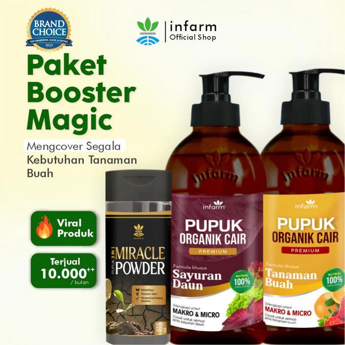 INFARM - Pupuk Buah, Sayur, dan Miracle Powder POC Paket Pelebat Bunga dan Buah INFARM Pupuk Infarm