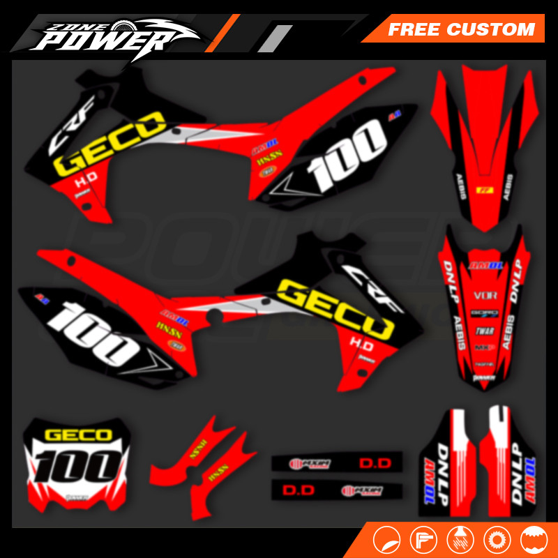 Powerzone Motorcycle Graphic Decal Stickers Kits For Honda CRF450 CRF450R CRF250 CRF250R 2013-2017