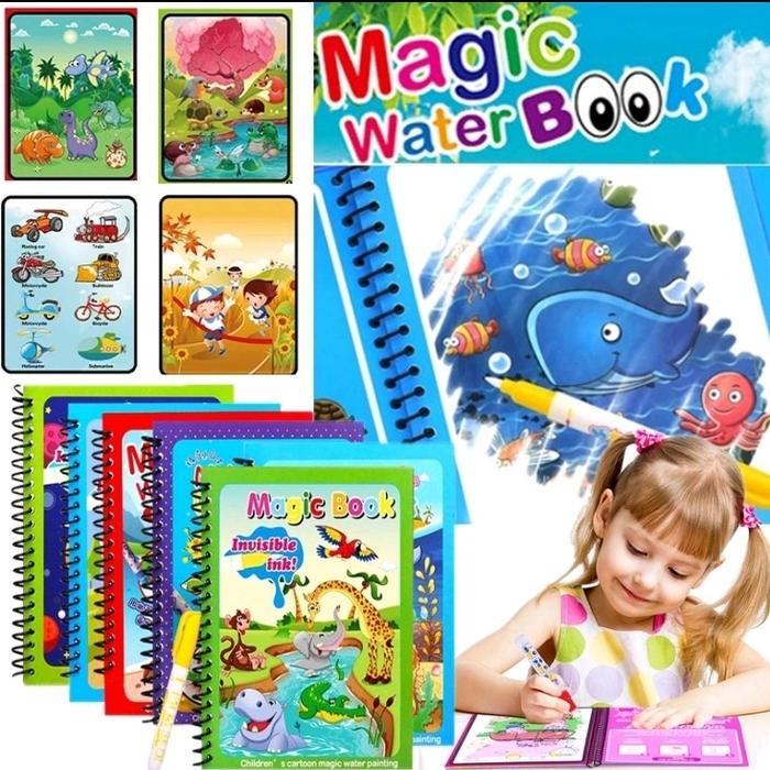 Magic Water Book Buku Mewarnai Anak Praktis Mainan Anak PAUD TK