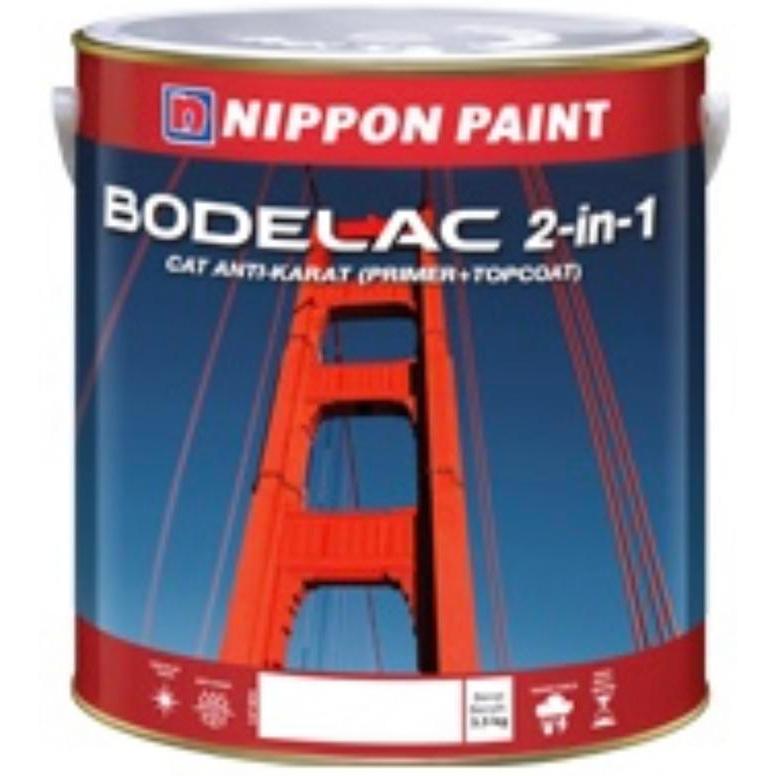 Nippon Bodelac 2 in 1 Hitam Gloss & Doff / Cat Besi Anti Karat 2,5Ltr