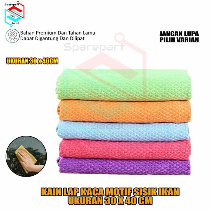 Kain Lap Kaca Pembersih Kaca Motif Sisik Ikan Serbet Kain Lap Viral