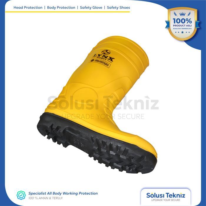 Sepatu Boot Rubber Kuning Safety Proyek Steel Besi Toe Lynx safety gear