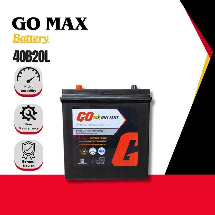 GO MAX BATTERY AKI MOBIL DATSUN GO 40B20L / NS40ZL - 40AH AKI KERING