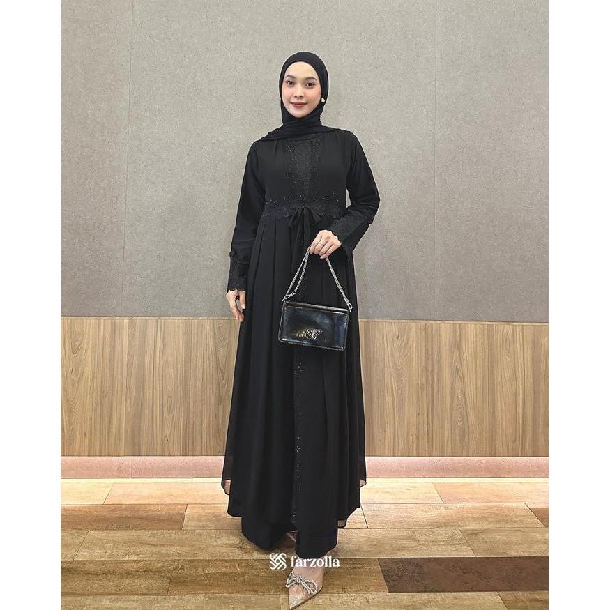 Galeri Sicantik - Cod - Gamis Abaya Turki Bordir Hitam Kekinian - Abaya Dress Turki Hitam - Gamis