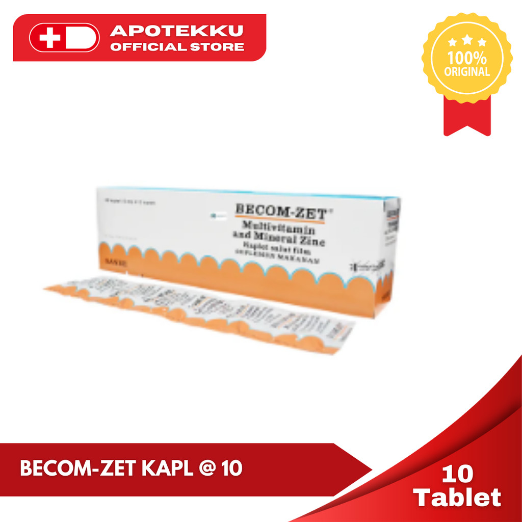 Becom-Zet Kaplet (Multivitamin Zinc) @ 10 Kaplet
