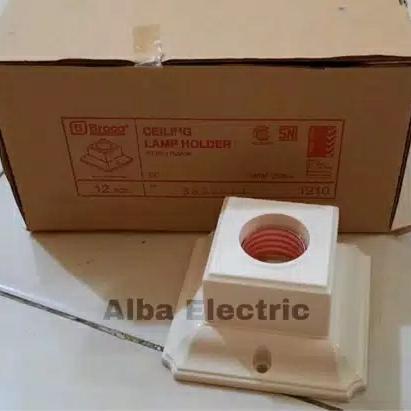 "New" Fitting Lampu Plafon Segi 4 1210 BROCO Cream/Putih