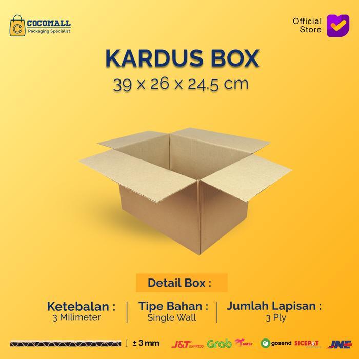 "New" KARDUS KARTON BOX PACKING POLOS UKURAN 39x26x24,5 CM