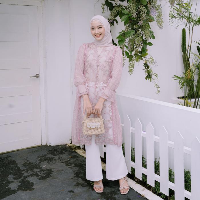 PREMIUM Delova Wardrobe - YUMNA TUNIK Feminine Outfit Tunik Brukat Vintage Bordir Premium Outfit