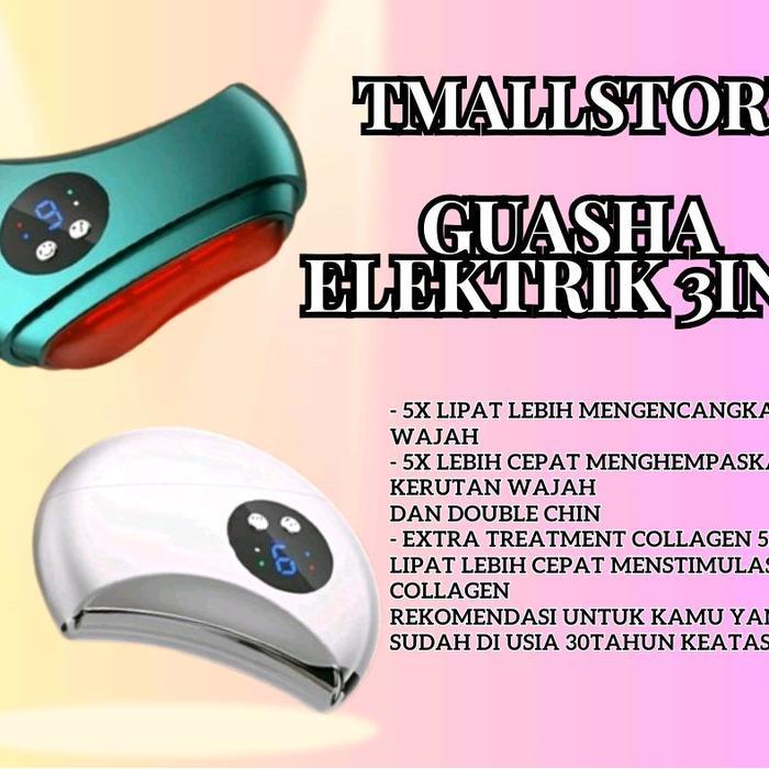 GUASHA HOT & COLD SETRIKA GUASHA ELEKTRIK 3IN1 GUASHA FACIAL BEAUTY ALAT PIJAT ELEKTRIK FACE MASSAGE