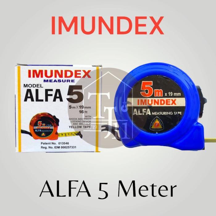 METERAN TUKANG 5 METER IMUNDEX ALFA / MEASURE TAPE IMUNDEX 5 METER