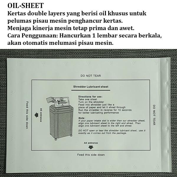 Pelumas Pisau - Oilsheet Untuk Mesin Penghancur Kertas, Paper Shredder Blade Oil, Khusus Untuk Pisau