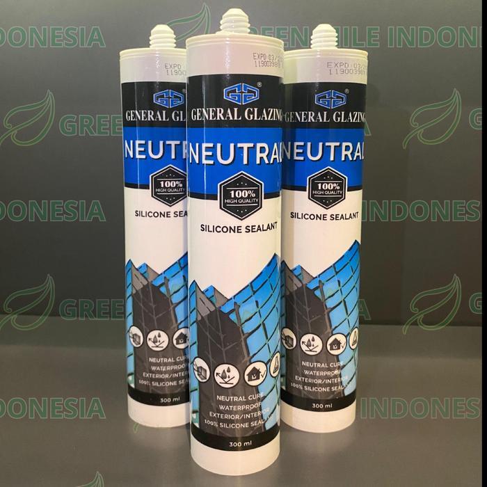 (100% SILICONE) General Glazing GG Neutral 300ml Sealant Silicone Netral Lem Kaca Silen Hitam Silent