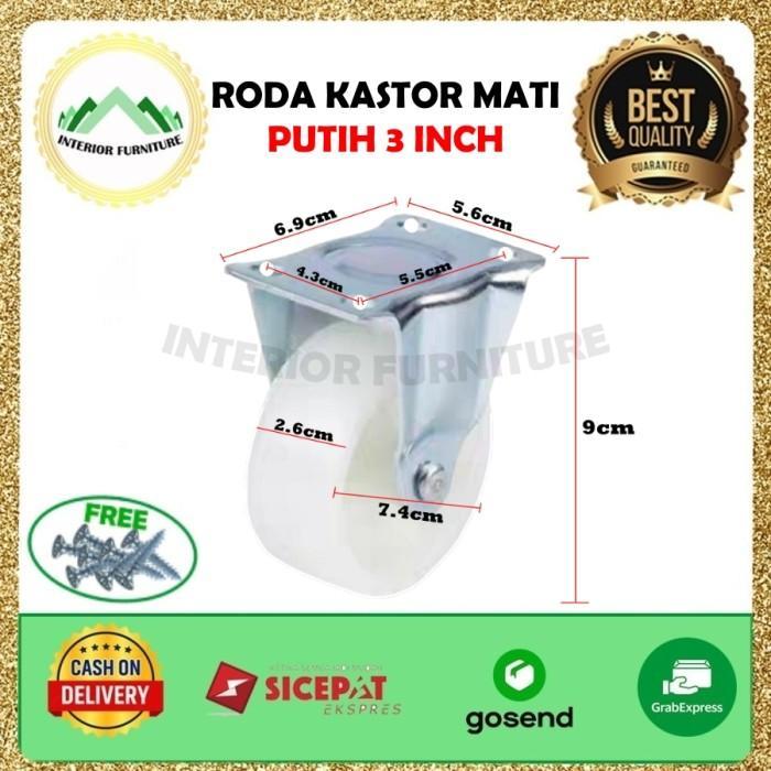Promo Roda Troli 3 inch (HIDUP), Roda Kastor PVC Nylon Roda Etalase