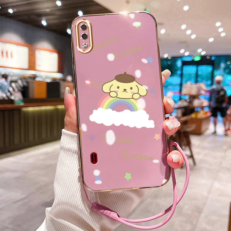 Casing Hp Untuk Samsung Galaxy A01 M01 Core A01 Core Case Anjing Pelangi Kecil pelapisan elektro Ces