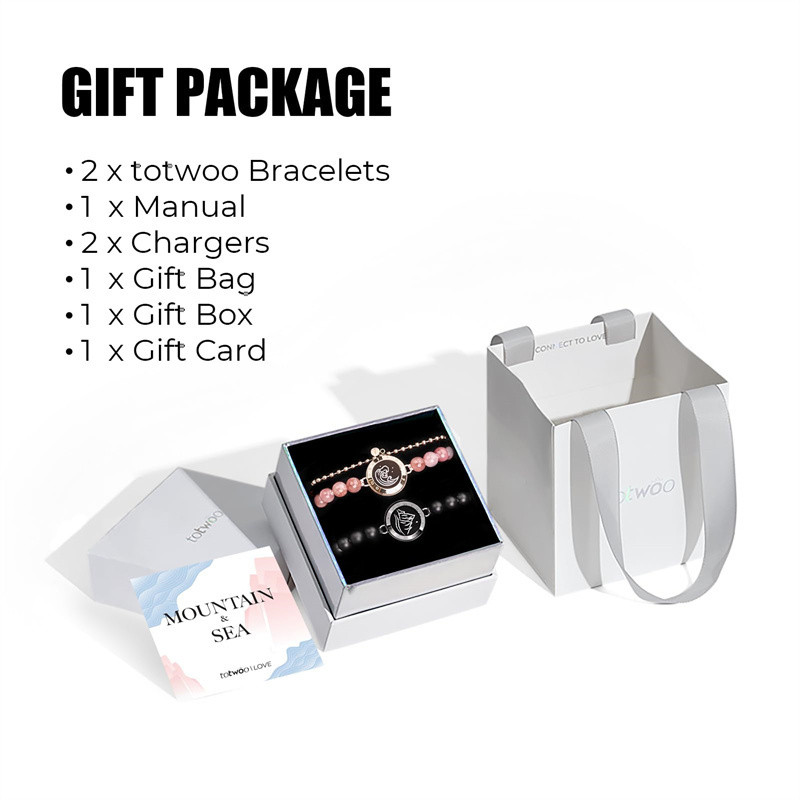 TOTWOO Long Distance Bracelets For Couples Vibration & Light Up Bracelet, Long Distance Relationship