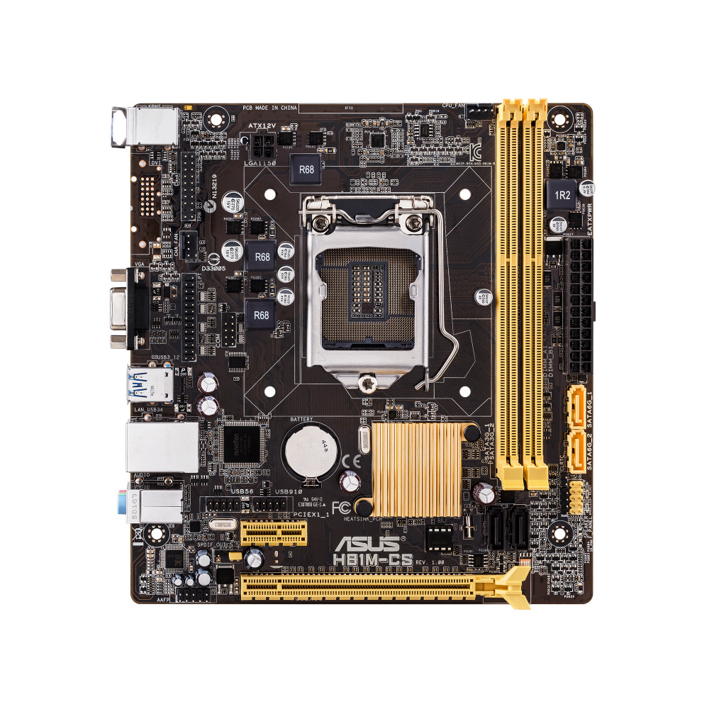 ASUS H81M-CS intel H81 Motherboard LGA 1150 DDR3 16 GB support Core i5-4690 i3-4130 i3-4150 i3-4170