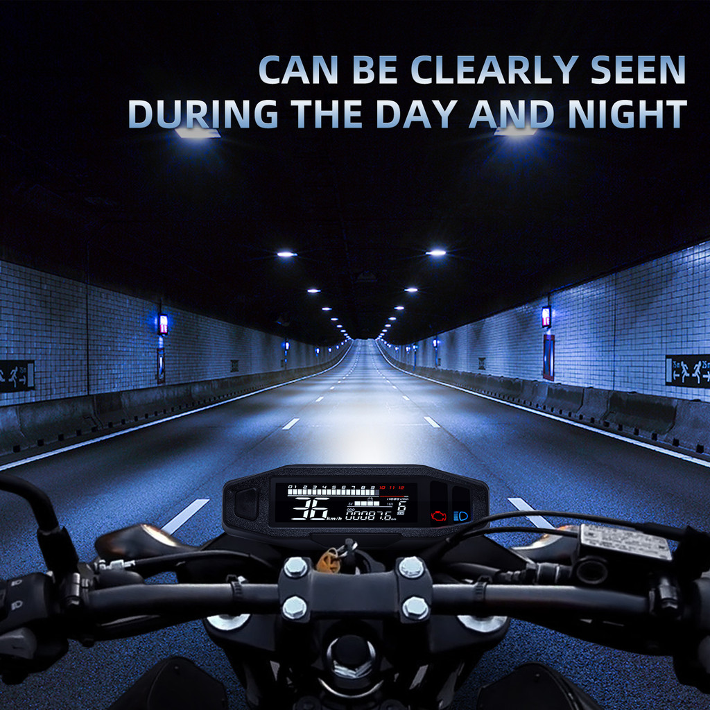 Waterproof Speedometer Motorcycle Universal LED Digital Dashboard Km/h MPH Odometer Meter Motor
