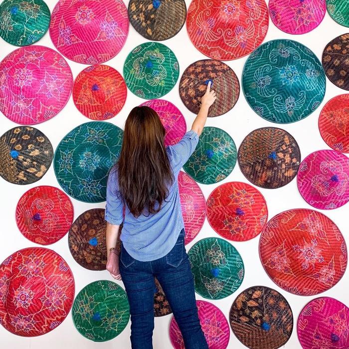 TERLARIS caping petani copil batik topi bambu berkebun READY STOCK