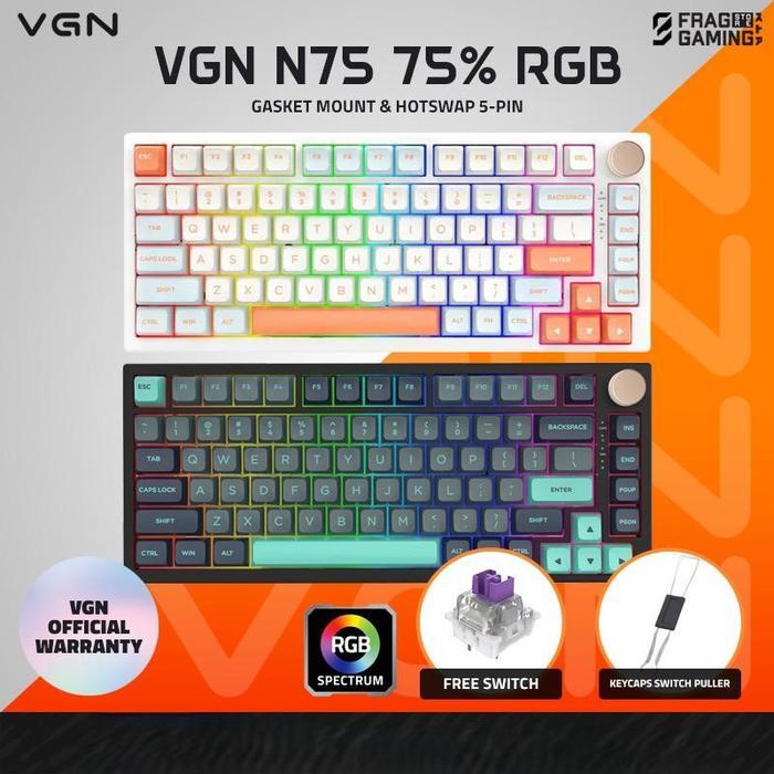 VGN N75 / N-75 Hotswap Gasket Wired Mechanical Keyboard VGNN75 RGB