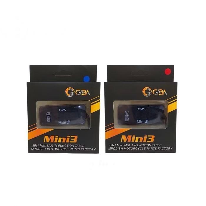 "New" GBA Voltmeter Digital Mini3 3in1 Pengukur Aki Motor & Suhu Jam Digital DC12V Universal LED