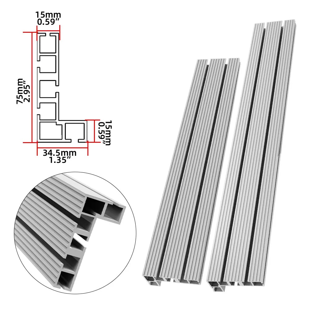 Multi-track Aluminium Profile Fence,T Track Slot Sliding Bracket DIY T Slot Jig Miter Track for