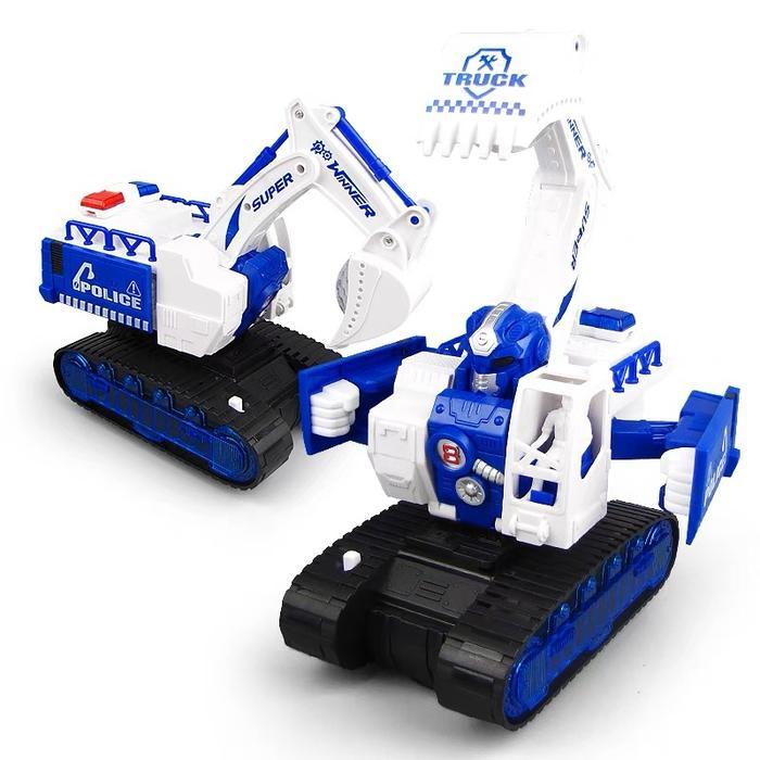 Miniso Toys - 5 Mainan Anak Deformed Excavator Beko Jadi Robot