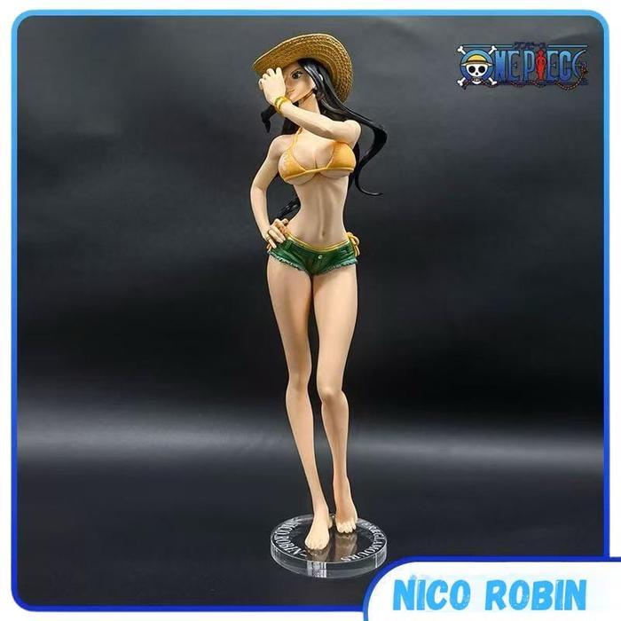 [CAST OFF] Nico Robin One Piece Figure Edisi Pantai Eksklusif Dengan Topi Jerami Dan Celana Pendek