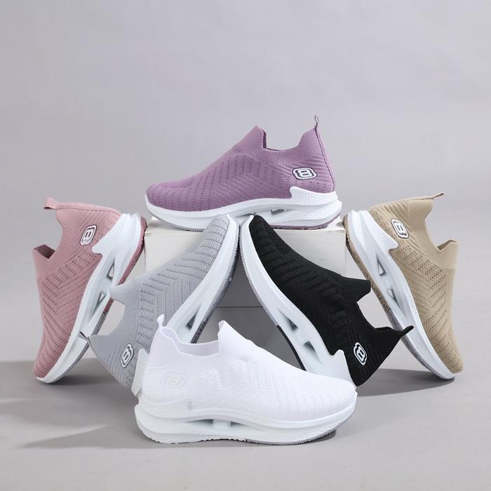 ASLI LVR Hanni FREE BOX Sepatu Rajut Wanita Sepatu Wanita Tanpa Tali LV0496 READY STOCK