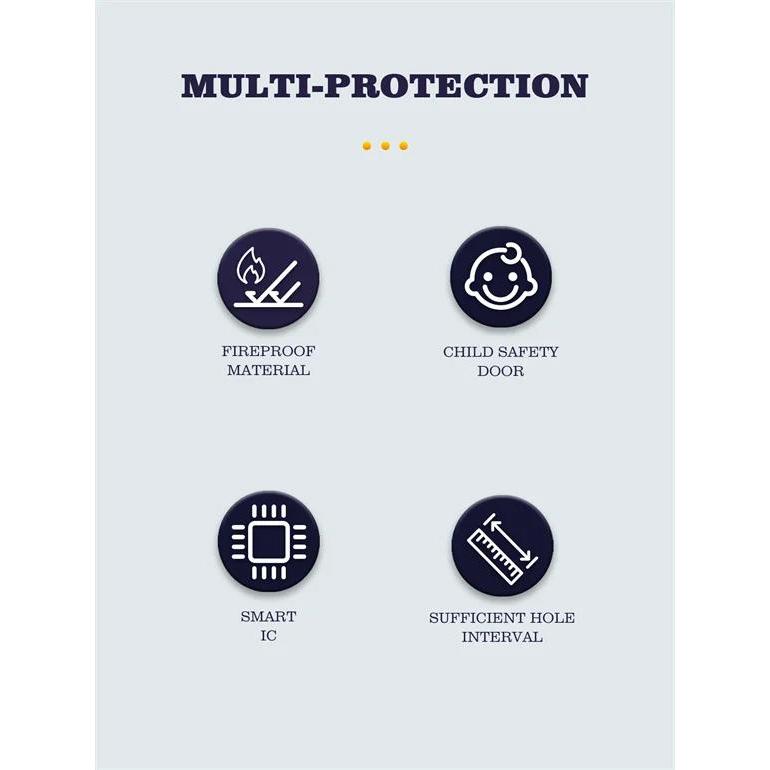 Power Socket LDNIO SC2311 LED Lamp 2 Socket 3USB Port Adaptor