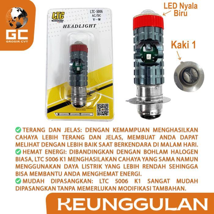 Bohlam Lampu Depan LED Motor Vario Beat Scoopy Spacy Supra Revo Blade Karisma Grand Legenda Gl Pro