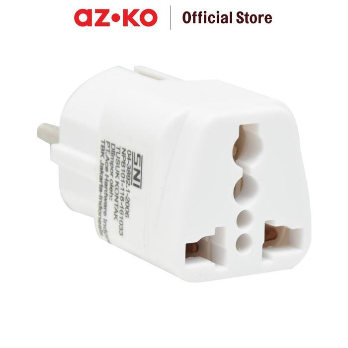 AZKO Krisbow Steker Arde Adaptor Travel Tanpa Switch - Putih
