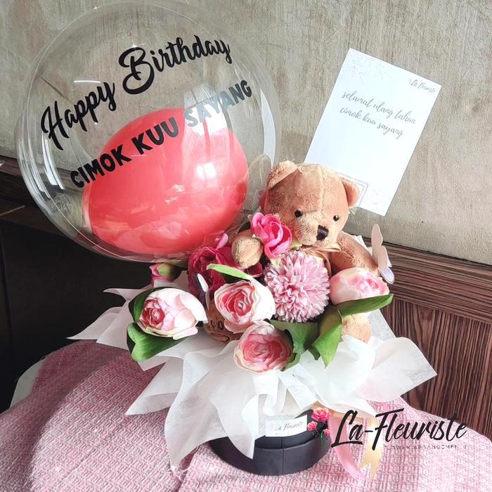 Flower Box Bunga Box Balon Baby Born Bunga Kelahiran Bloom box New Born Bunga Premium Flower Balloon