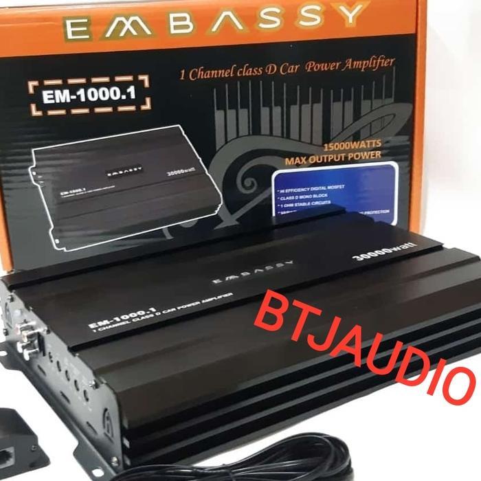 POWER MONOBLOK EMBASSY EM-1000.1 CLASS D (RESMI BNIB EMBASSY)