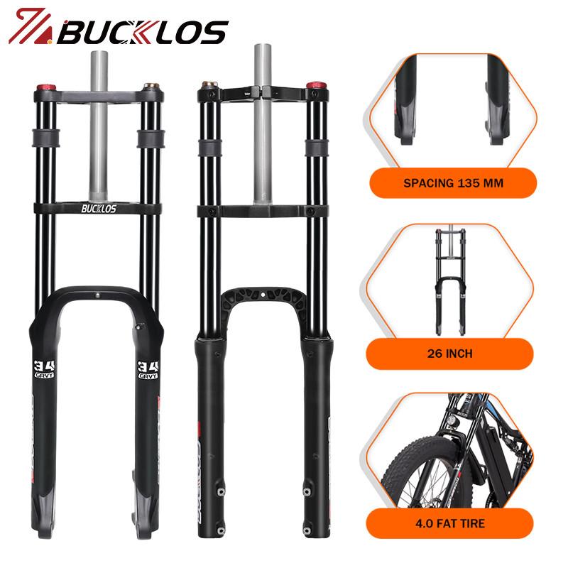 PROMO   BUCKLOS 26*4.0 Electric Bicycle Suspension Fork Durable Bike Fat Fork 4.0 Tire E-Bike Forks 