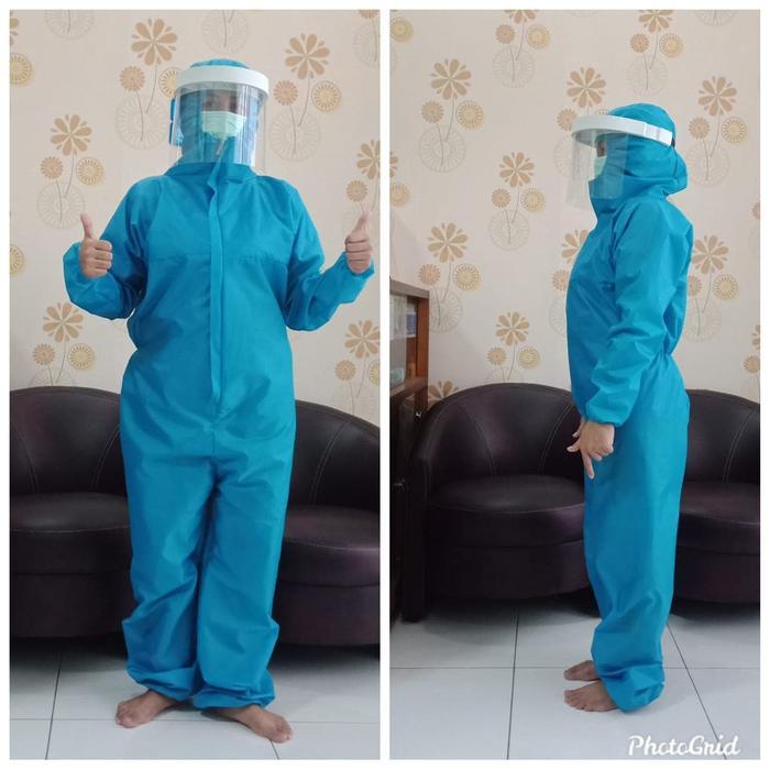 "New" BAJU APD HAZMAT Parasut Waterproof Coating Bisa Dicuci Panjang All Size Fit to XXL Gown