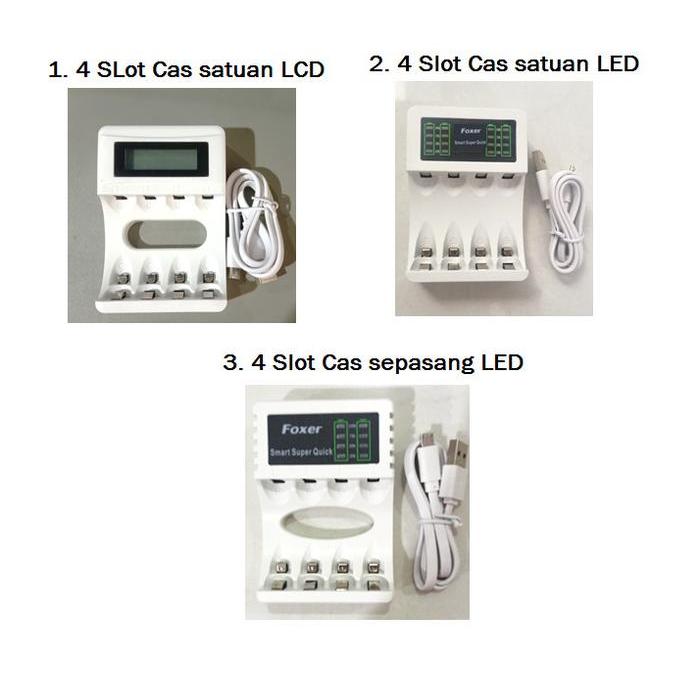 Charger Cager Cas Foxer Baterai AA A2 , AAA A3 Rechargeable Foxer