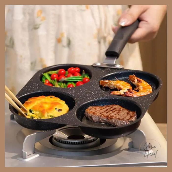 [Gloria] Wajan Penggorengan Telur / Cetakan Telur Ceplok Teflon Telur 4 Lobang Anti Lengket