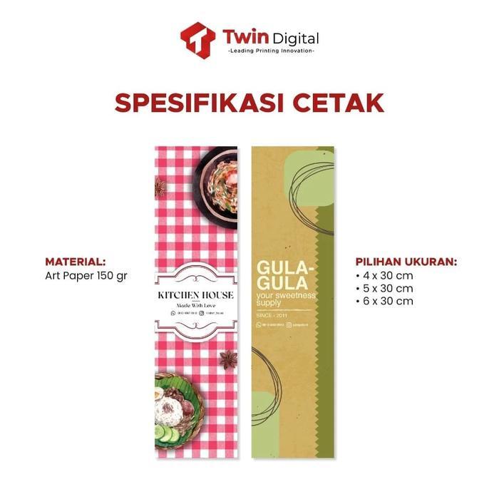 Packaging Sleeve Makanan Label Segel Box Kemasan Kue- Paper Belt Kecil