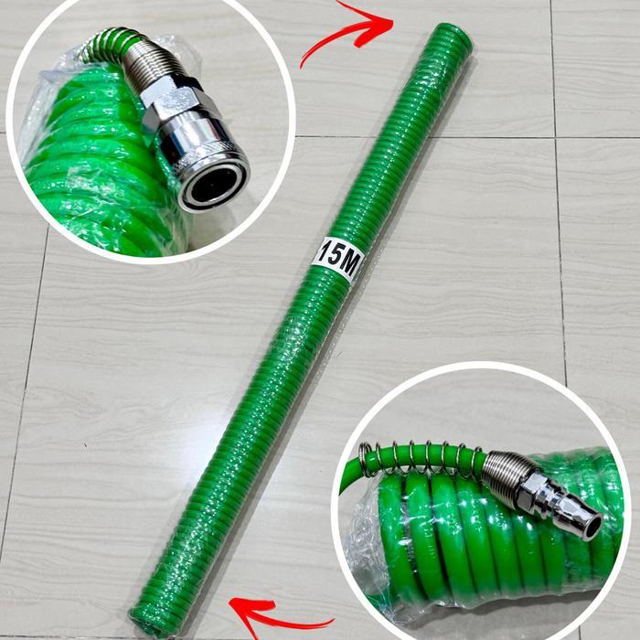Selang Spiral Angin / Selang Recoil / Selang Angin Kompresor 15 Meter