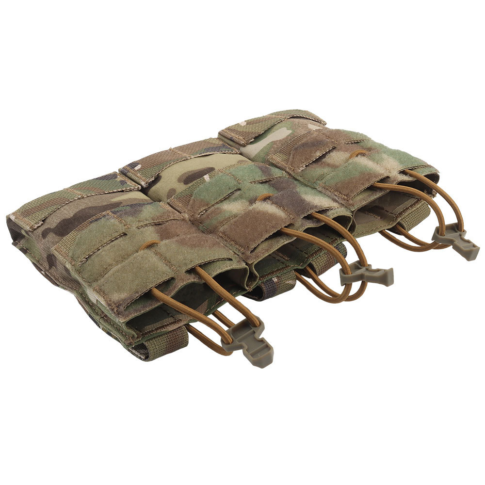 Triple Magazine Pouch 5.56 M4 M16 Molle Mag Pouch Elastic Rope Tactical Airsoft Vest K Series Plate