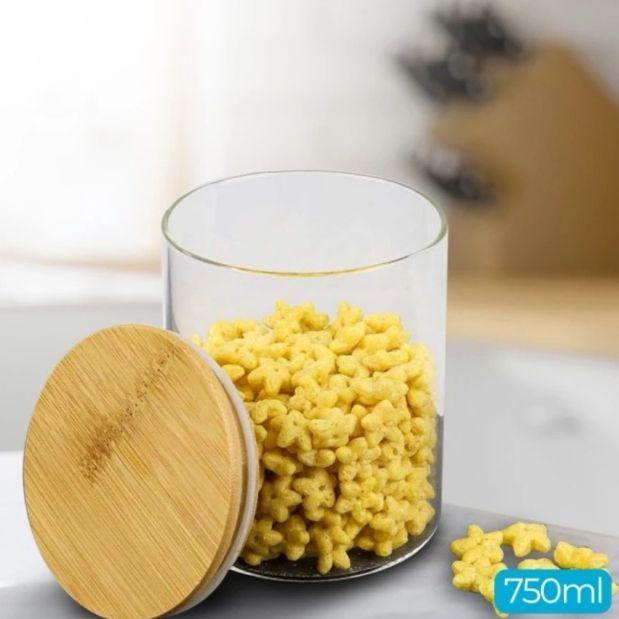 Jar Glass w/ Bamboo Lid 750ml