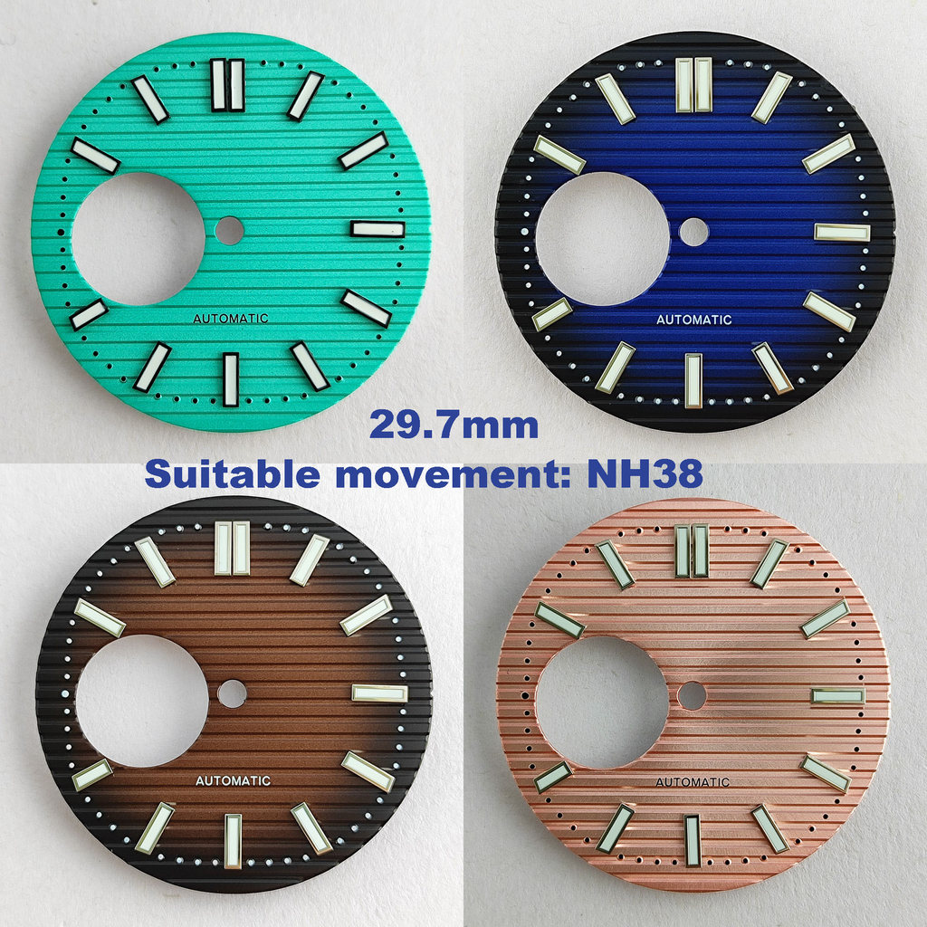 NH38 Dial 29.7mm dial NH38 watch dial suitable for NH38 movement NH38 hands green luminous dial